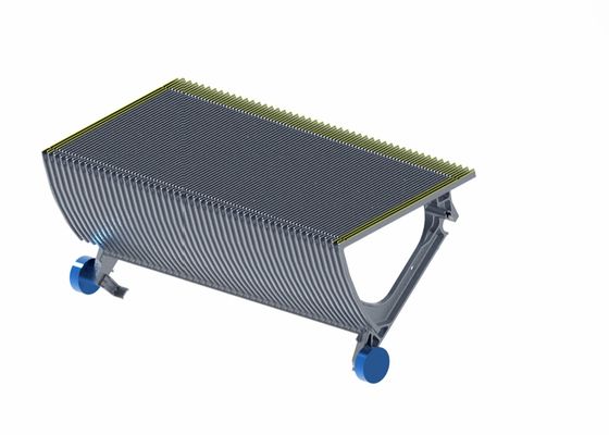 Gray CNAS Stainless Steel Escalator Step with 3 Sides Yellow Demarcation
